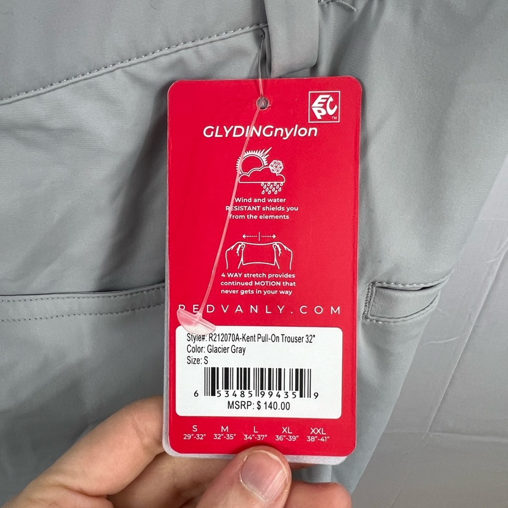 NWT Redvanly Kent Pull On Golf Pants Men’s Size Small Gray - Picture 4 of 10